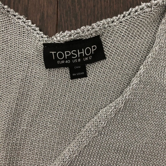 Topshop Silver Wrap Top - Picture 4 of 4